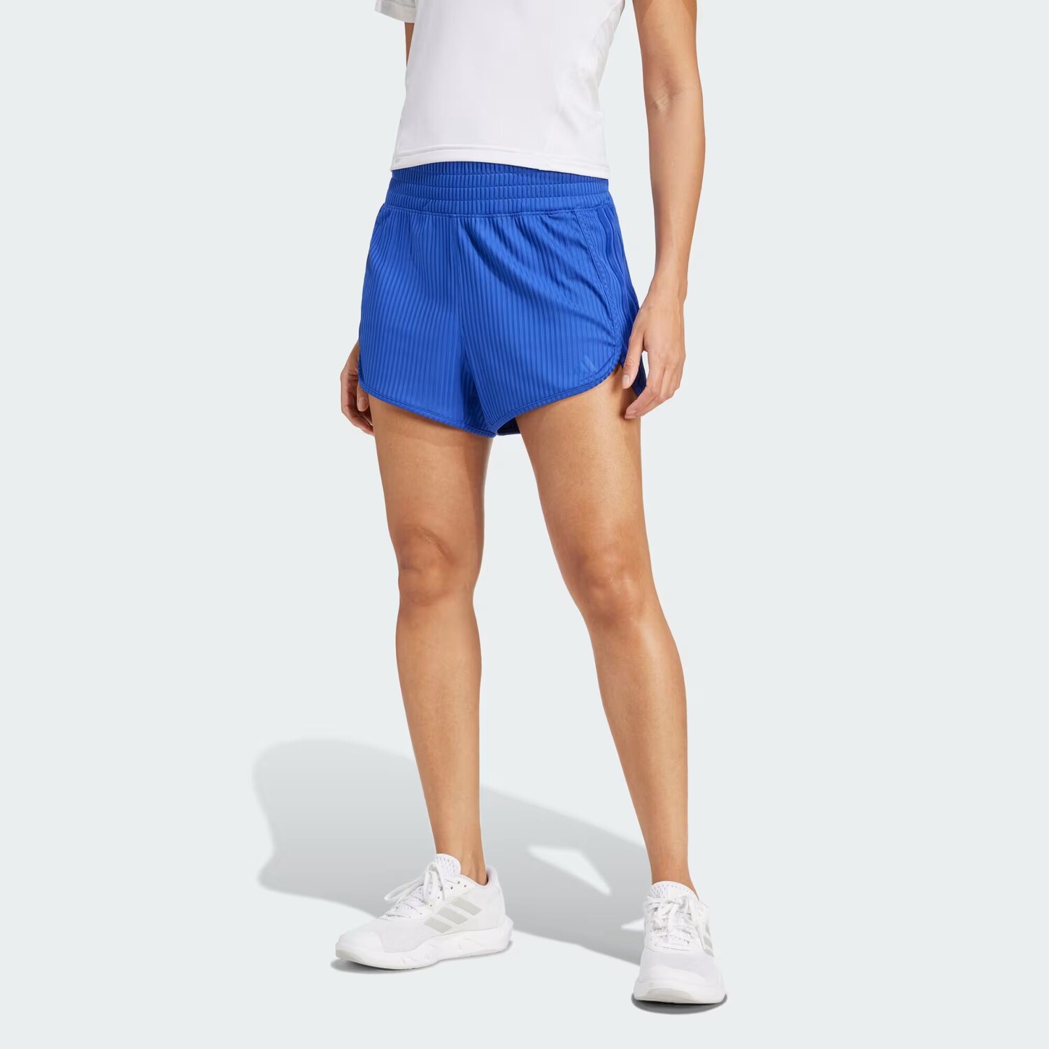 

Шорты в тон с 3 полосками Pacer All Gym Seasonal в рубчик с высокой посадкой Adidas, цвет Semi Lucid Blue
