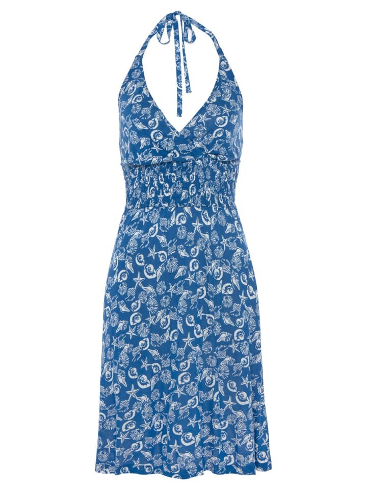

Короткое платье LASCANA Neckholder, цвет blue allover