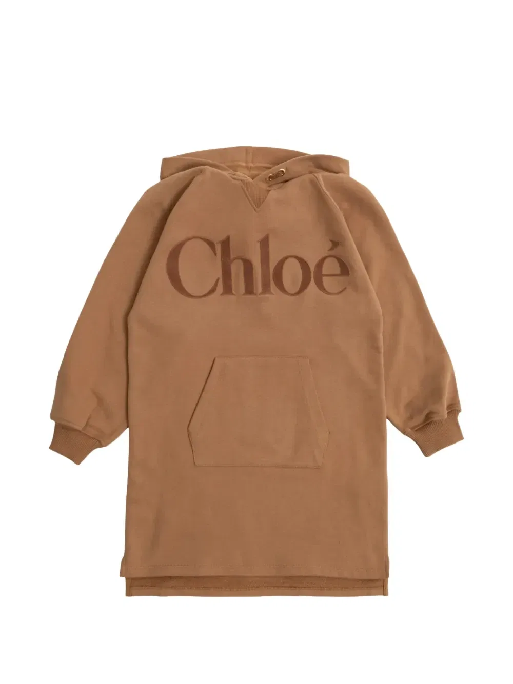 Платье-худи с логотипом Chloé Kids, коричневый