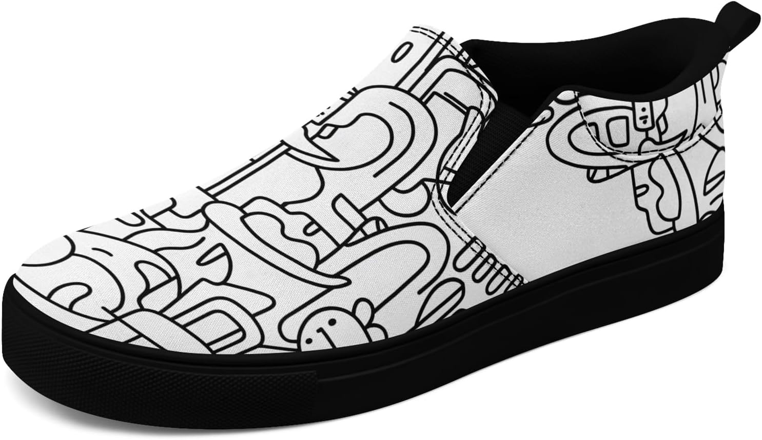 

Мужские модные холщовые кеды, женские слипоны, удобные в носке, дышащие, легкие, стильные кроссовки с графическим принтом, повседневная обувь Awsole, белый