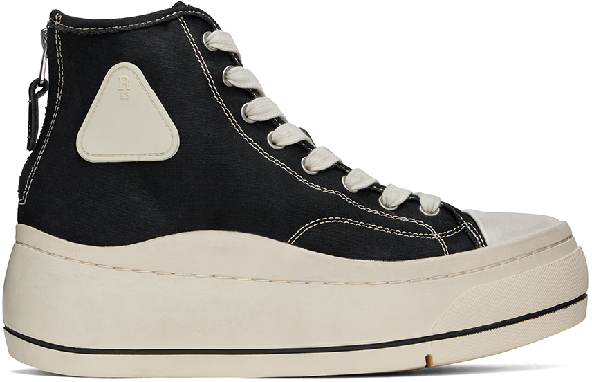 

Черные высокие кеды Kurt R13, Black canvas
