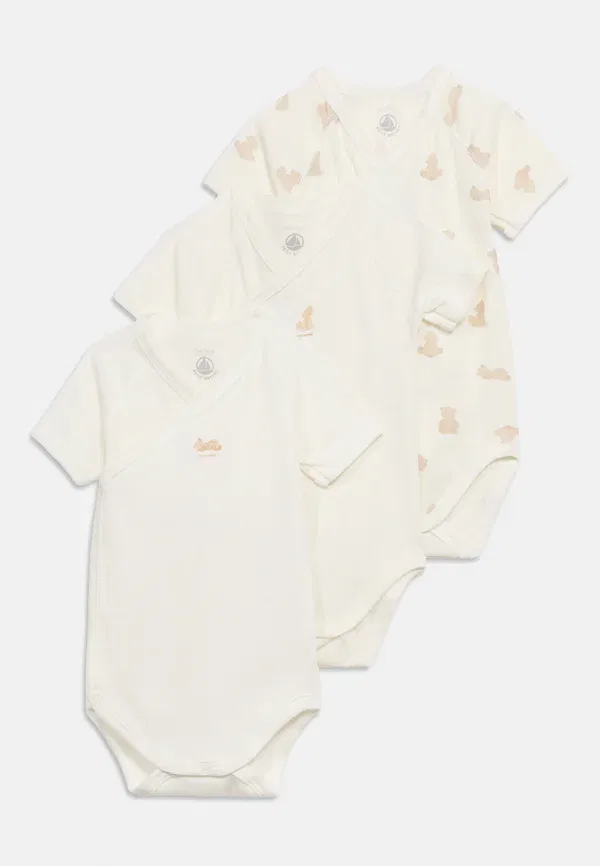 Комплект боди Niass 3 pack Petit Bateau, светло-бежевый — фото 2