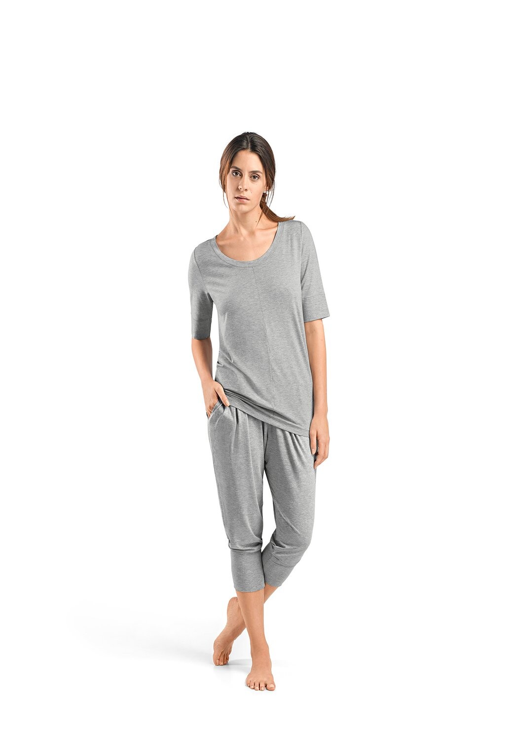 

Базовая футболка KURZARM YOGA Hanro, цвет Mottled Grey