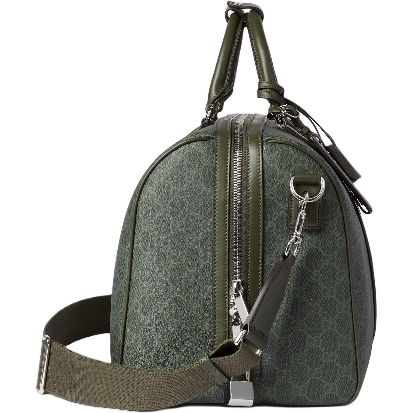 GUCCI Кожаная дорожная сумка мужская зеленая — фото 3