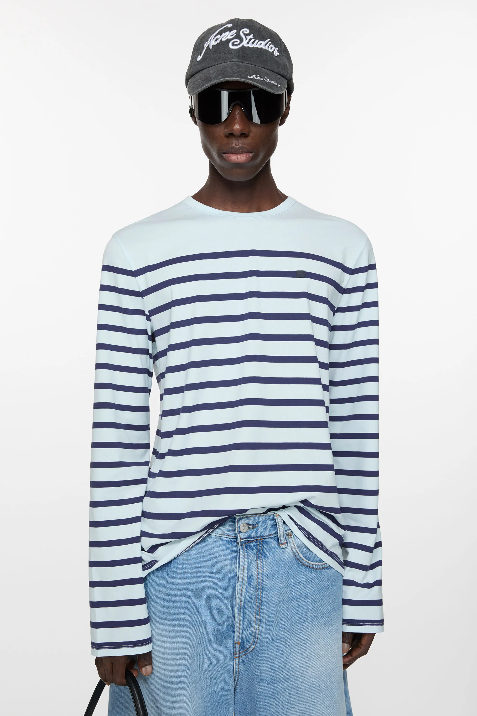 

Футболка с длинным рукавом Acne Studios, бледно-голубой