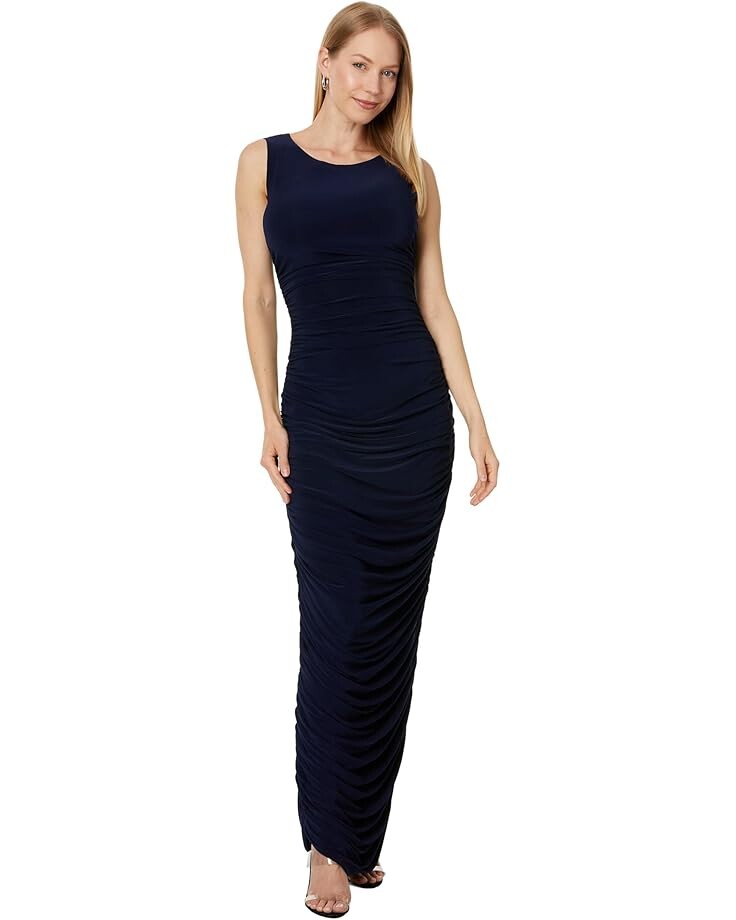 

Платье Norma Kamali Sleeveless Side Shirred Gown, цвет True Navy