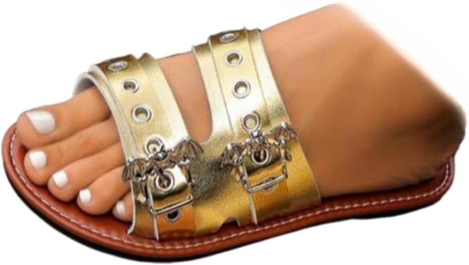 

Женские сандалии LokoLucx в панк-стиле с декором в виде летучей мыши и заклепками, модные сандалии из искусственной кожи для повседневной носки, универсальная обувь для женщин и девушек, летние сандалии больших размеров для пляжа и фестивалей, з...