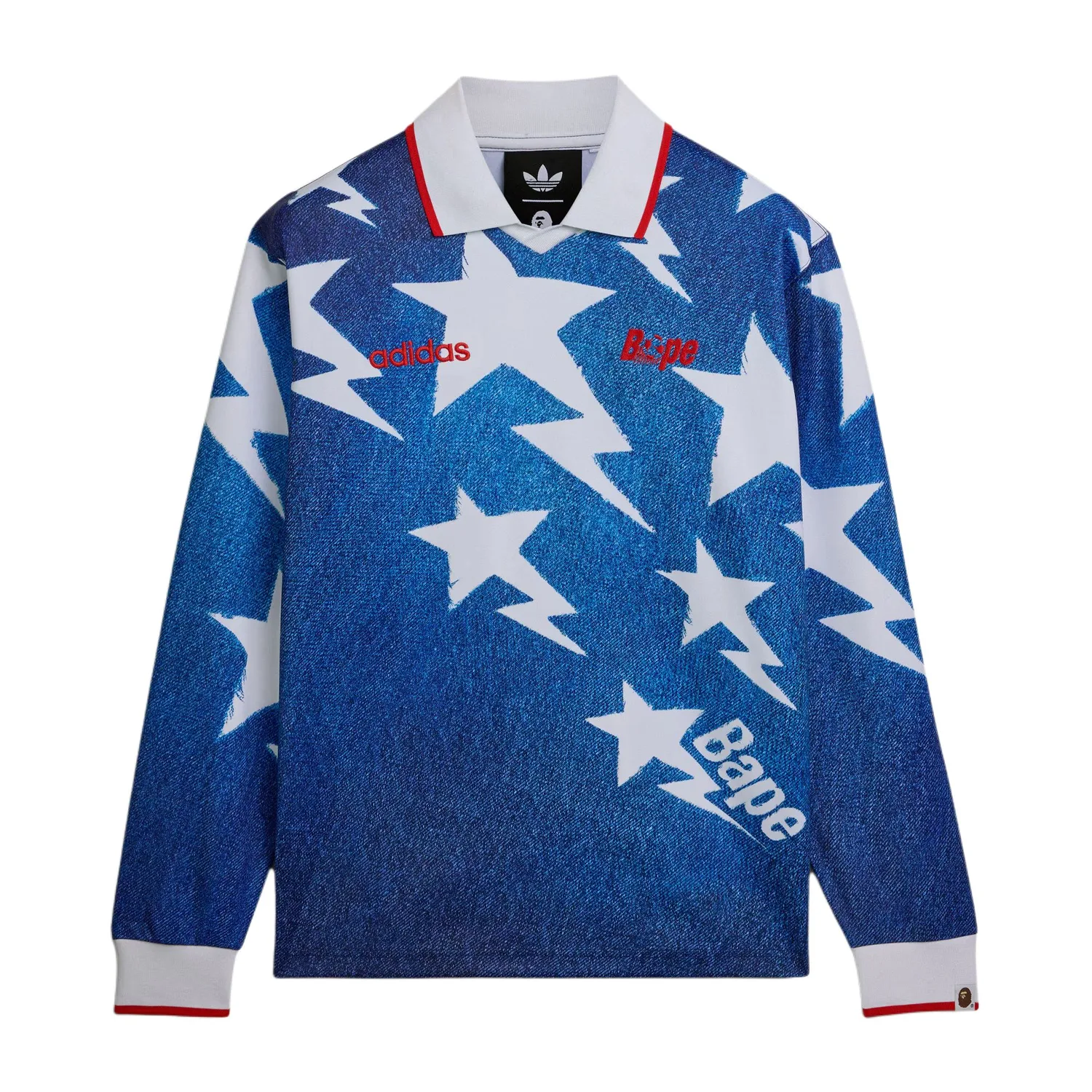 Bape LSL Star Jersey поло Adidas Originals, denim синий