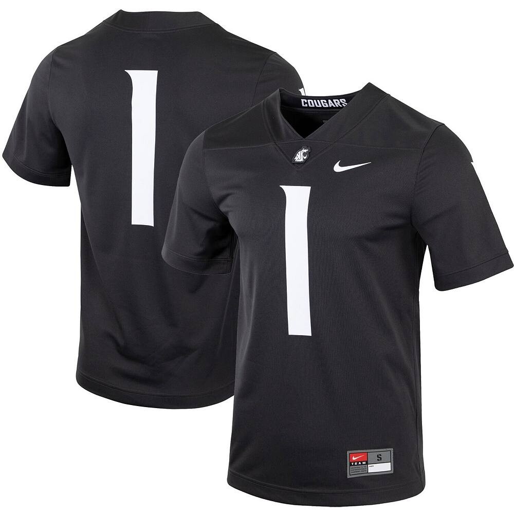 Мужская футбольная майка Nike #1 Charcoal Washington State Cougars Untouchable, цвет Wsc Charco — фото 2