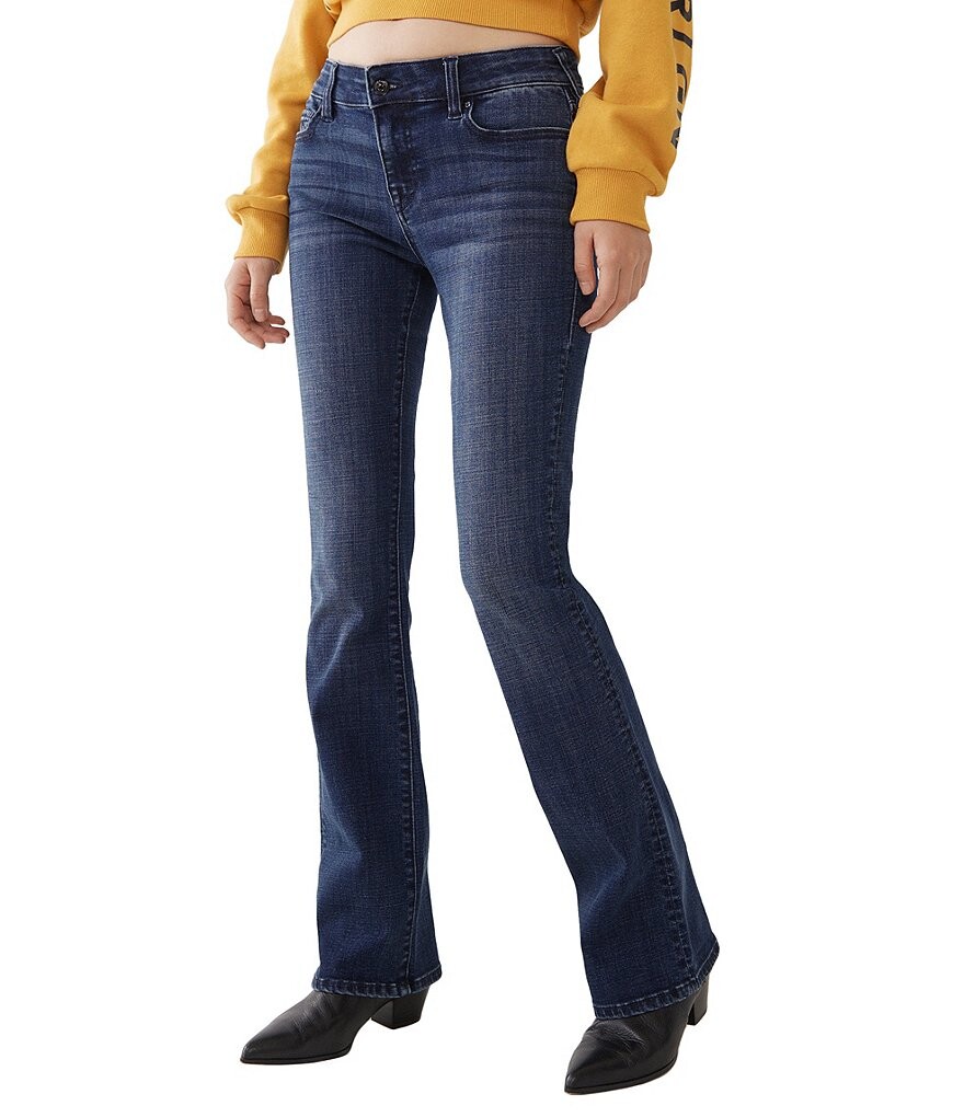 

Джинсы Bootcut со средней посадкой True Religion Becca и фирменной подковой строчкой на спине, синий