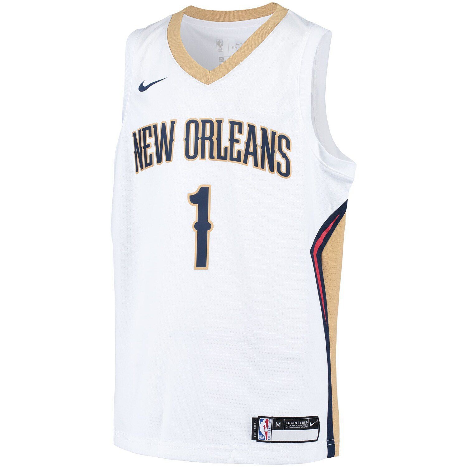 Молодежная белая майка игрока Nike Zion Williamson New Orleans Pelicans Swingman — Association Edition Nike — фото 2