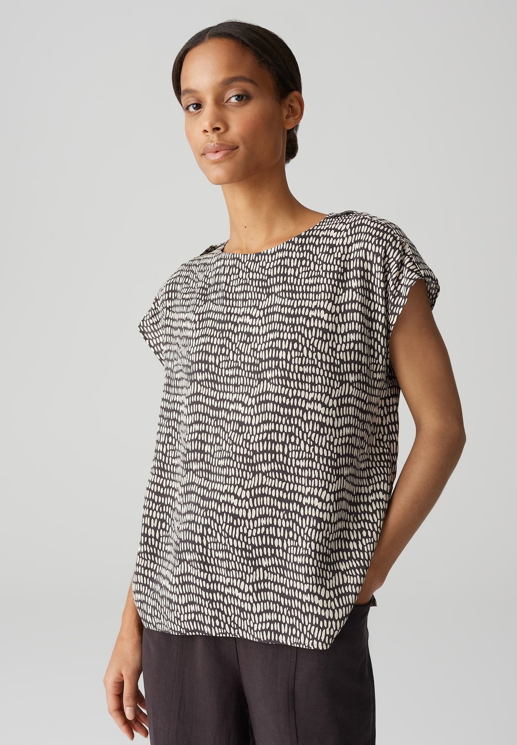 

Блуза RELAXED FIT PRINT OPUS, коричневый