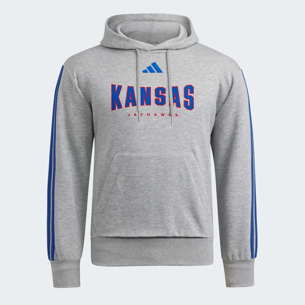 

Худи Adidas Kansas Jayhawks Essentials 3-Stripes Hoodie, цвет Medium Grey Heather/Royal Blue/Multi