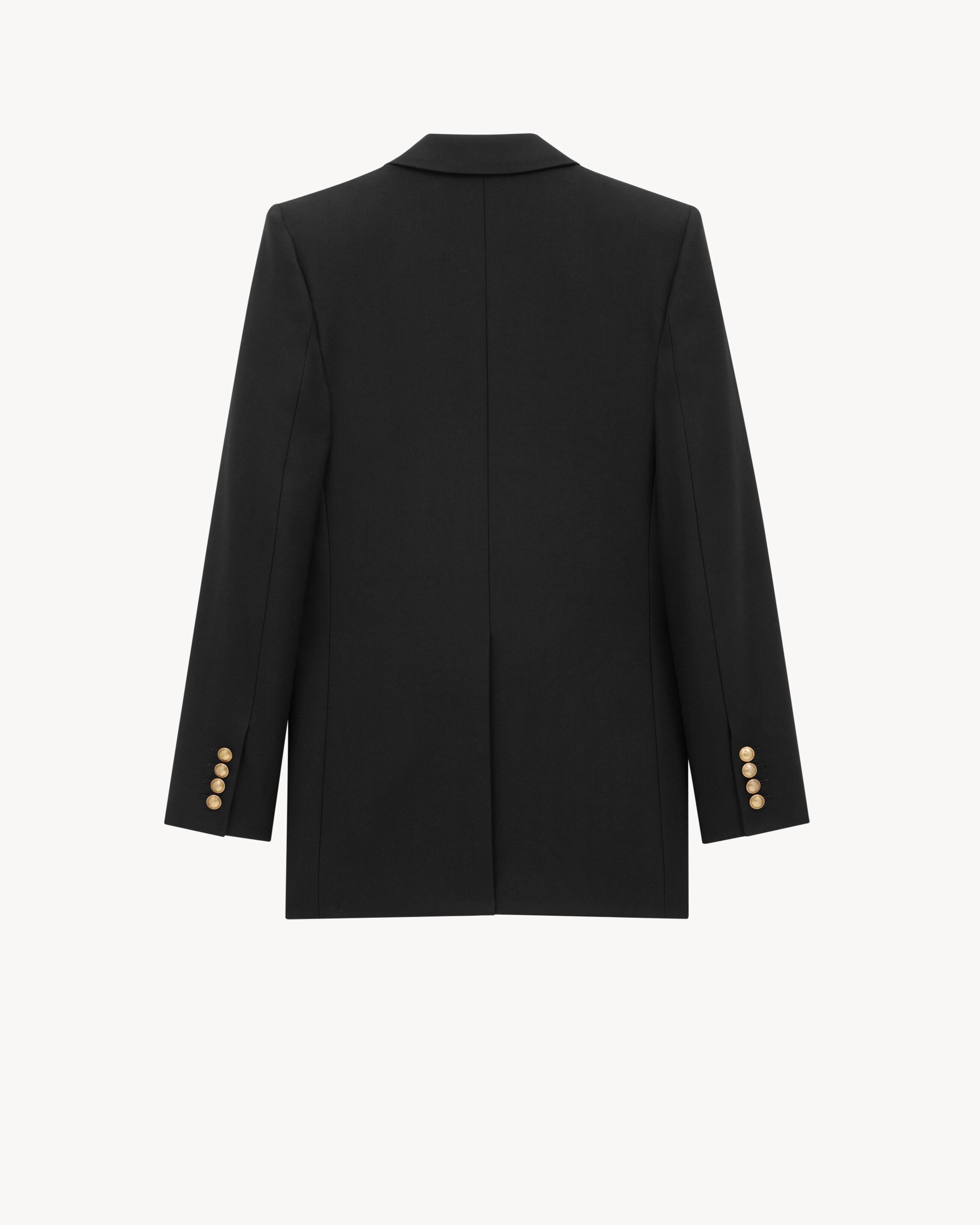 Жакет из шерстяного габардина Saint Laurent, черный — фото 3