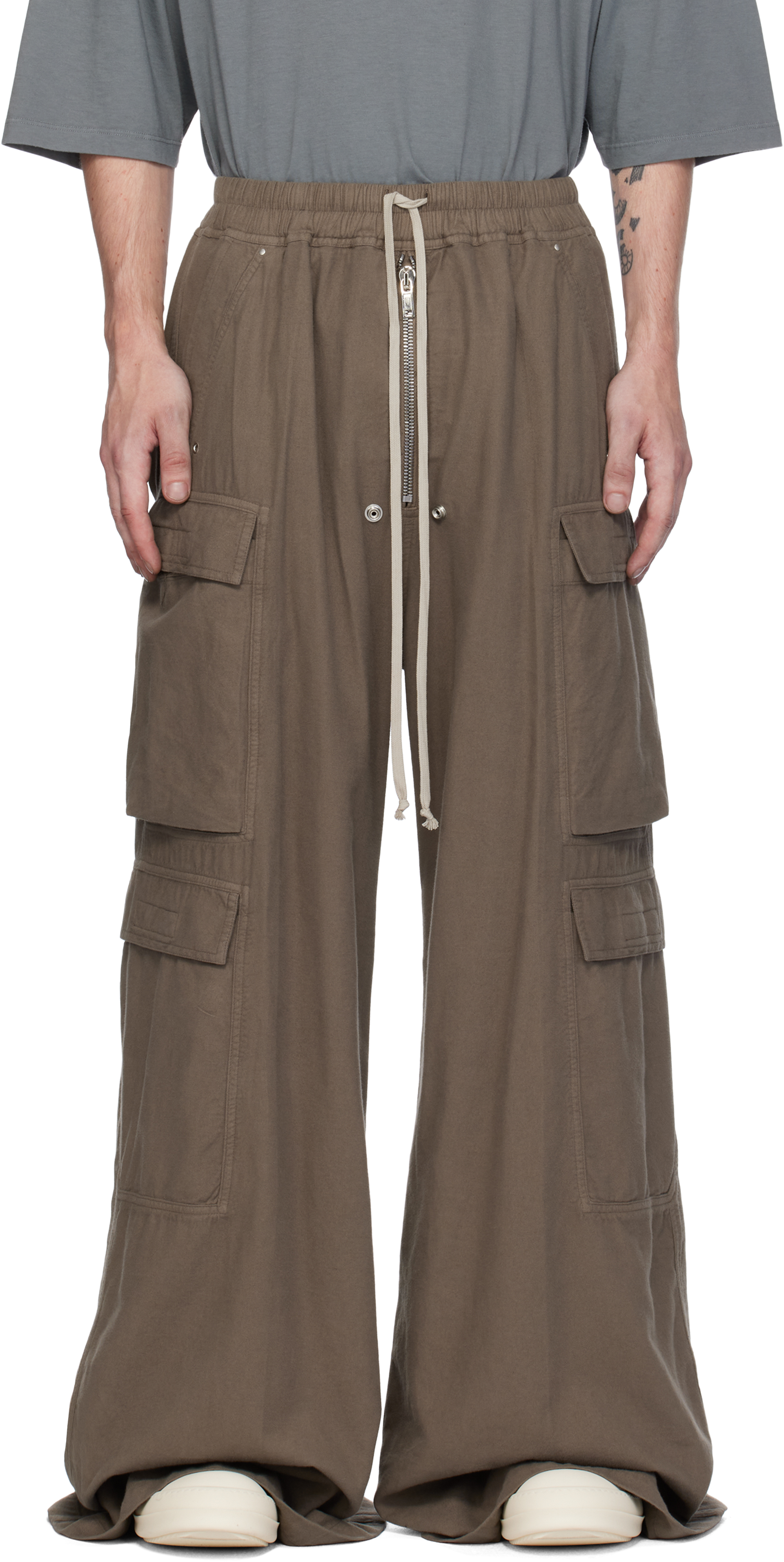 

Серые брюки-карго Porterville Double Jumbo Belas Rick Owens DRKSHDW, Dust