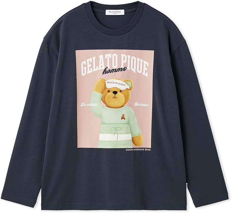 

Мужская футболка Gelato Pique HOMME PMCT261962 Good Morning Bear Rayon Long T, темно-синий