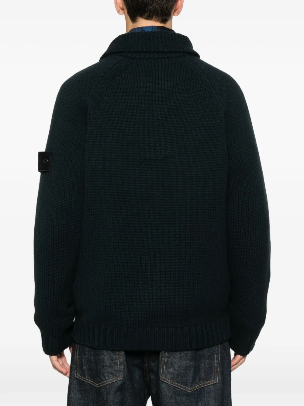 Кардиган на молнии Stone Island, синий — фото 4