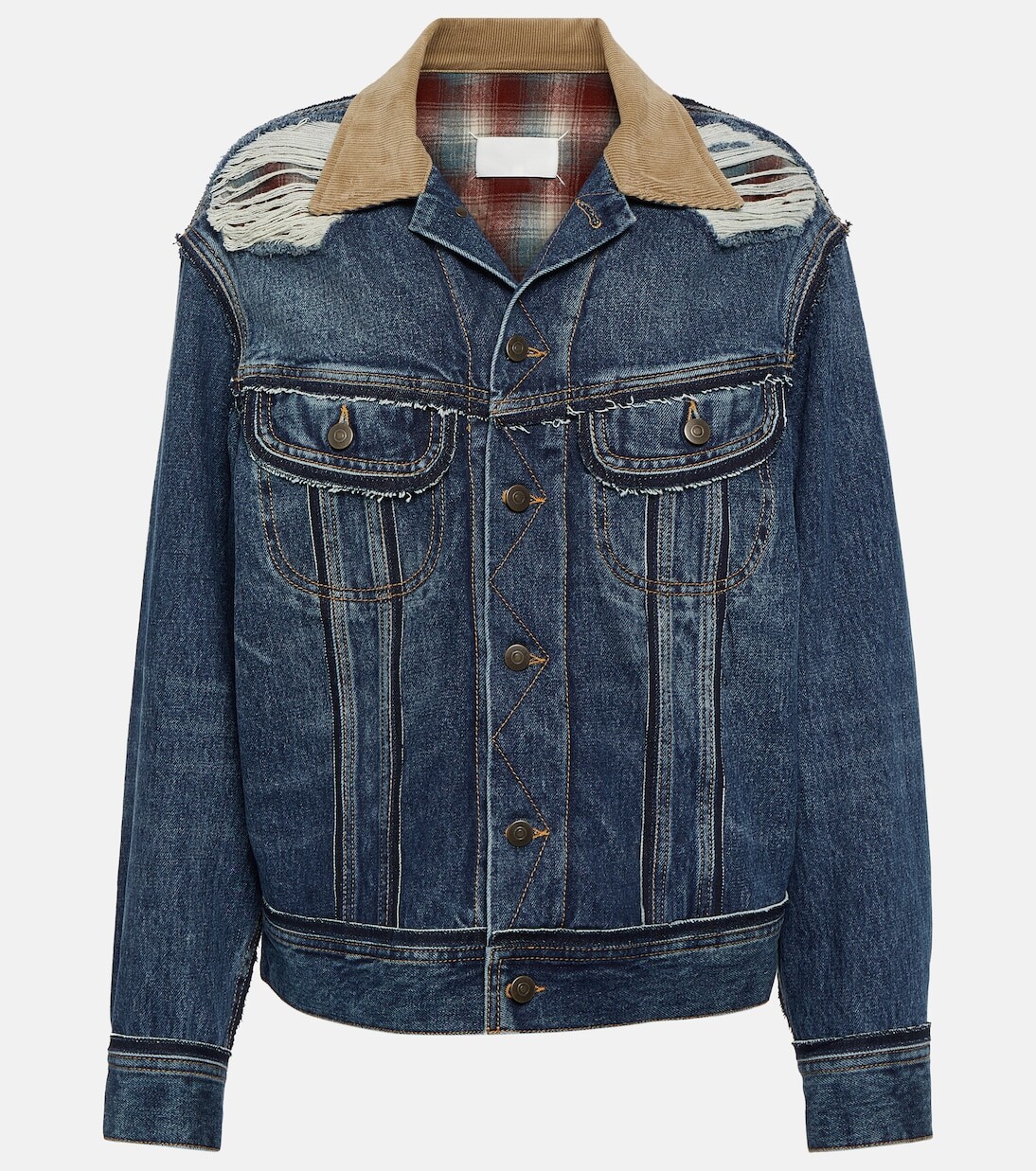 

Джинсовая куртка с эффектом потертости x pendleton Maison Margiela, синий
