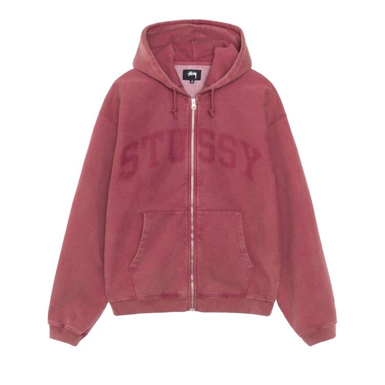

Худи Stussy Faded Graphic Zip Hoodie Burgundy, красный