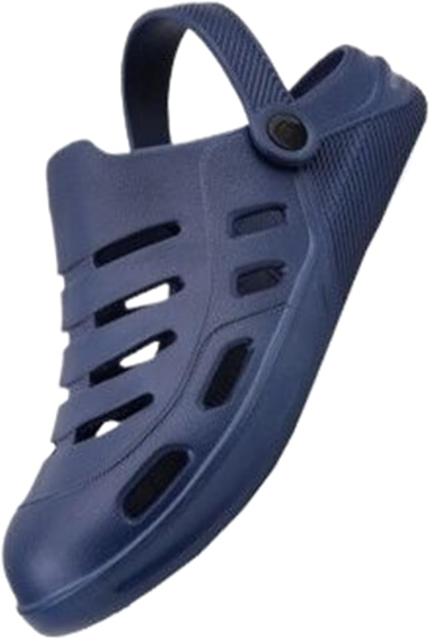 

Мужские сабо для лета на открытом воздухе, противоскользящие с толстой подошвой, универсальные, с закрытым носком, пляжные сандалии, водоотталкивающие, обувь без шнурков Dannling, синий