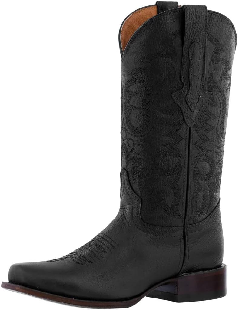 

Мужские черные ковбойские сапоги Texas Legacy из кожи в западном стиле для родео, квадратный носок