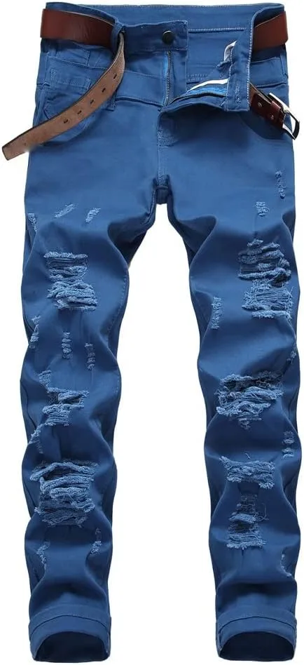 

Мужские джинсы Ripped Pants High Street Casual SIDUFHAOPKLL
