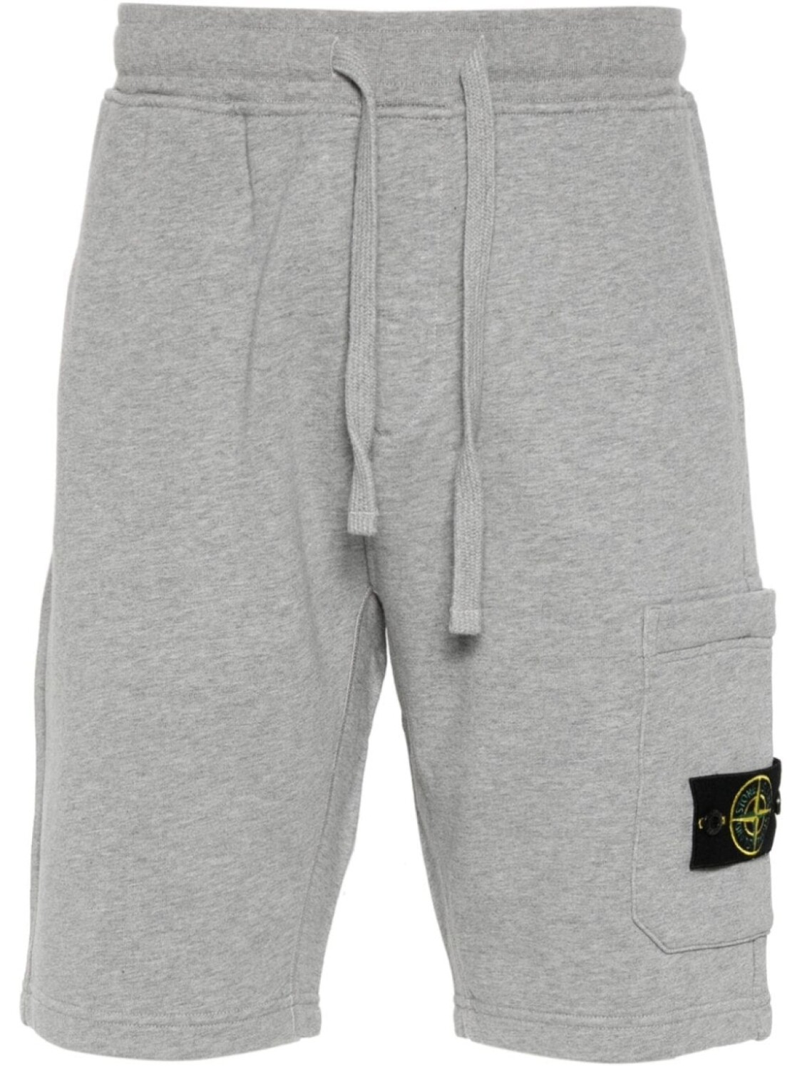 

Stone Island шорты из меланжевого хлопка с изображением компаса, серый