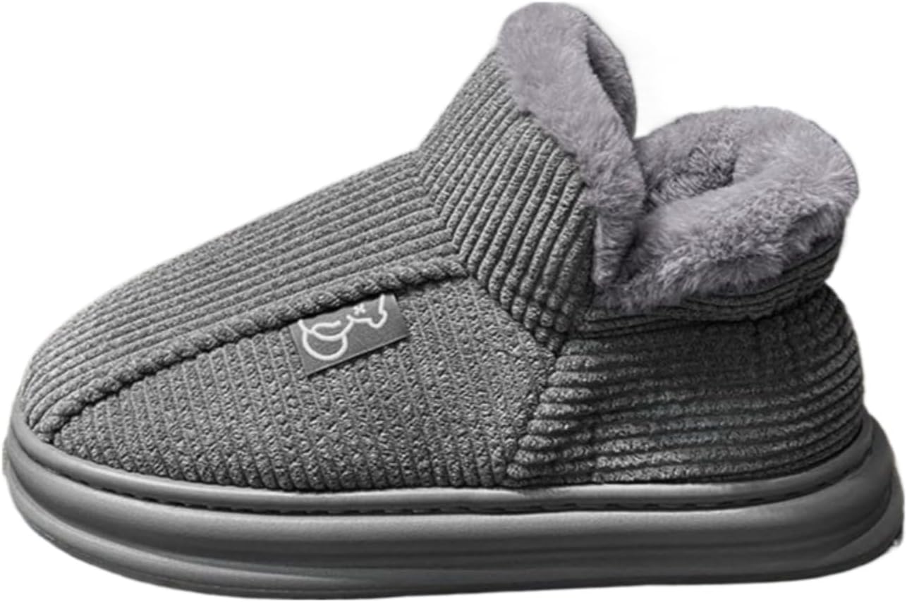 

Мужские зимние ботинки на щиколотку, утепленные плюшем, удобные для дома и улицы, нескользящие тапочки Azttoztto, серый