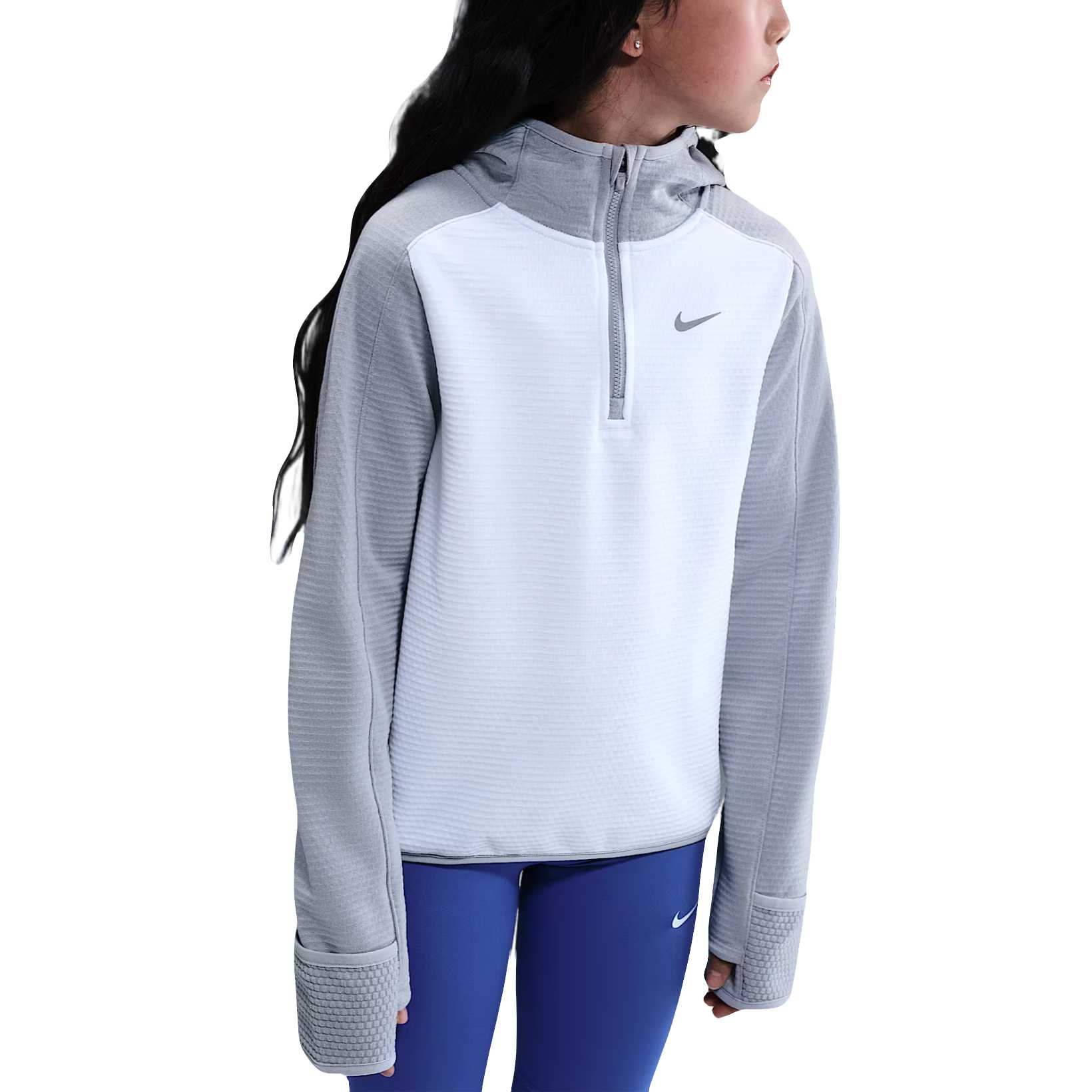 Толстовка Therma FIT для подростков Nike, белый/серый — фото 4