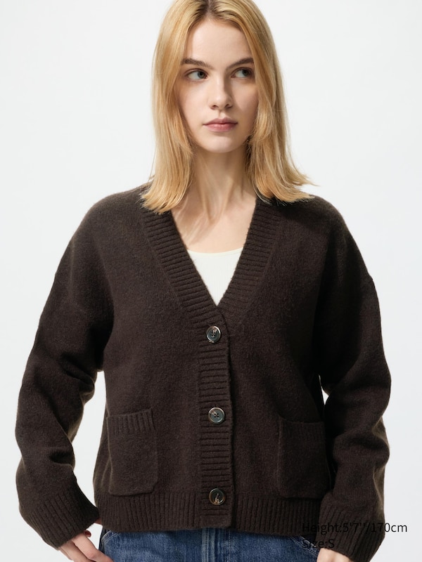 

Короткий кардиган Soufflé Uniqlo, 38 dark brown