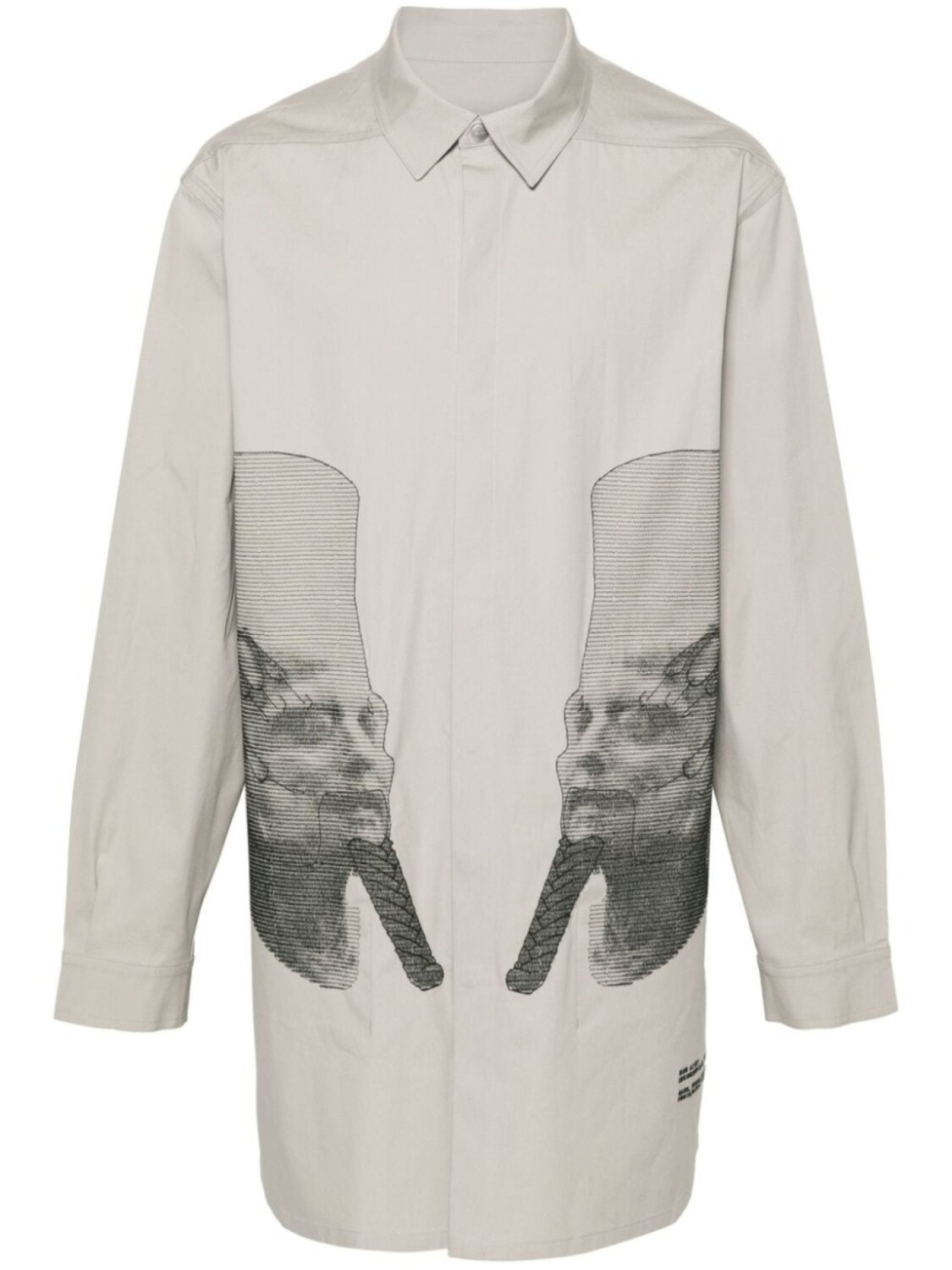 

Rick Owens куртка-рубашка с вышивкой, серый