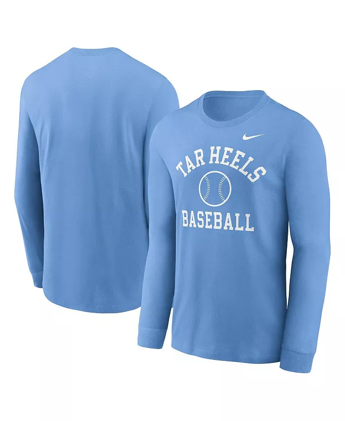 

Мужская базовая бейсбольная футболка с длинным рукавом Carolina Blue North Carolina Tar Heels Essential Baseball Arch Nike