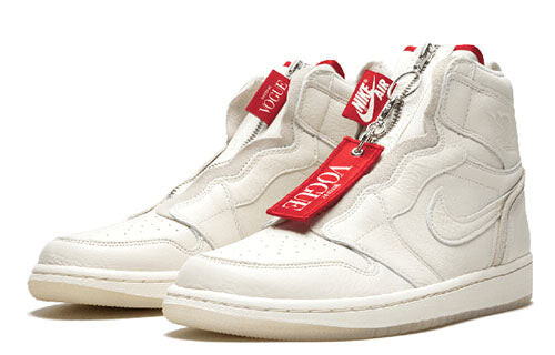Кроссовки 1 ретро высокие на молнии x anna wintour Air Jordan, белый — фото 2