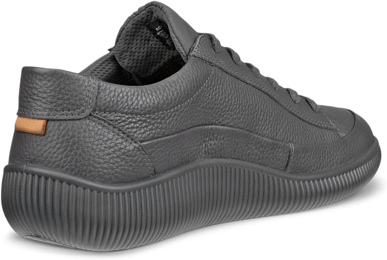 Мужские низкие кожаные водонепроницаемые кроссовки ECCO Soft Zero, Magnet/Magnet — фото 3