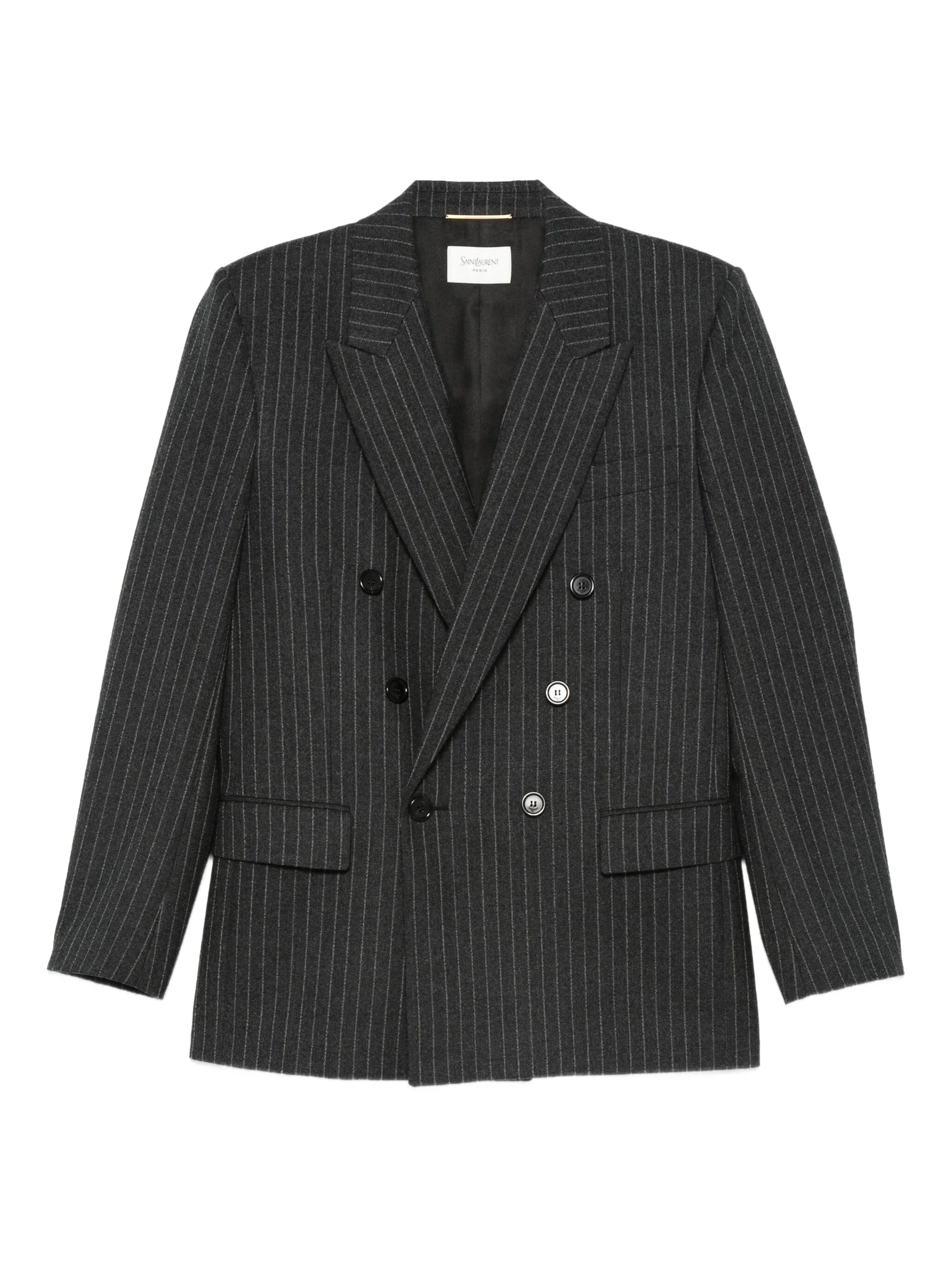 

Двубортный пиджак Saint Laurent, серый