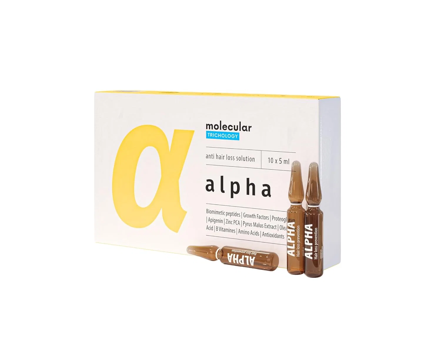 Сыворотка для волос Alpha Hair Serum Ampoules против выпадения волос 10 × 5 мл Molecular Trichology