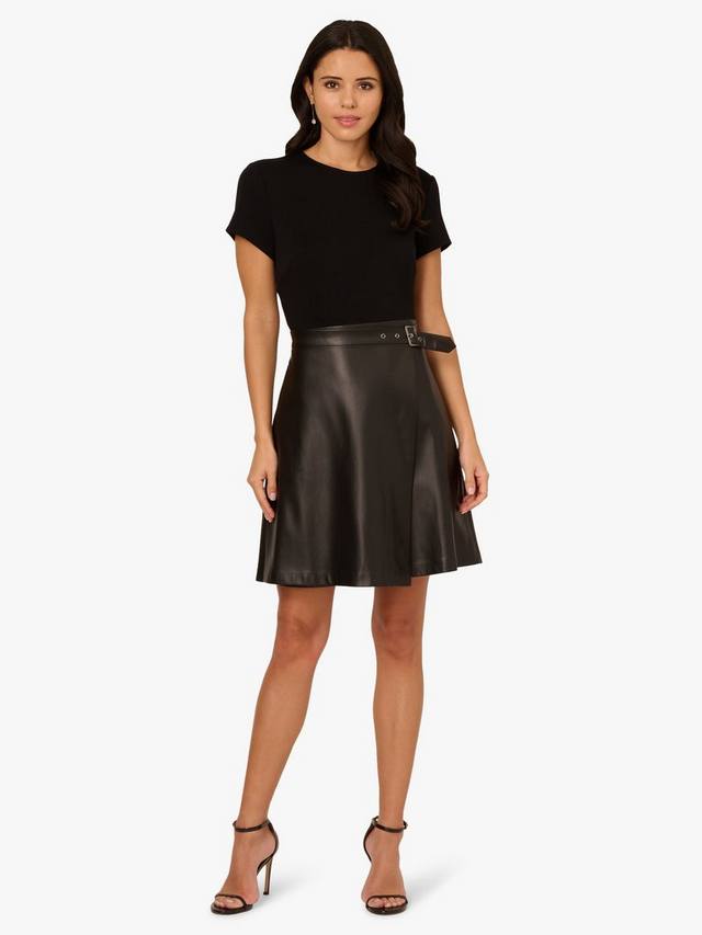 

Платье из искусственной кожи понте Adrianna Papell, Black