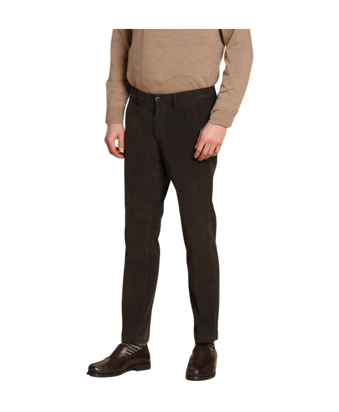 

Узкие вельветовые брюки-чинос темно-зеленого цвета Mason'S, зеленый