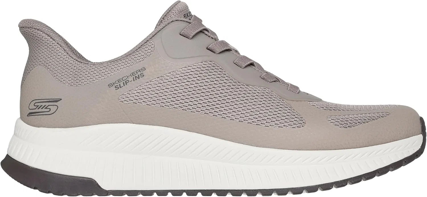 Мужские кроссовки Skechers Hands Free Slip-ins - Bobs Sport Squad Chaos 4 Trainers, Dark Taupe — фото 4