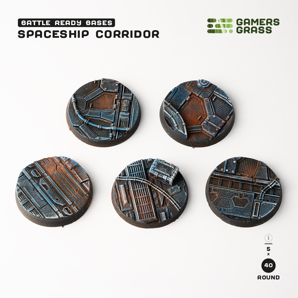 

Аксессуары Gamers Grass Battle Ready Bases: Spaceship Corridor - Round 40mm (5)