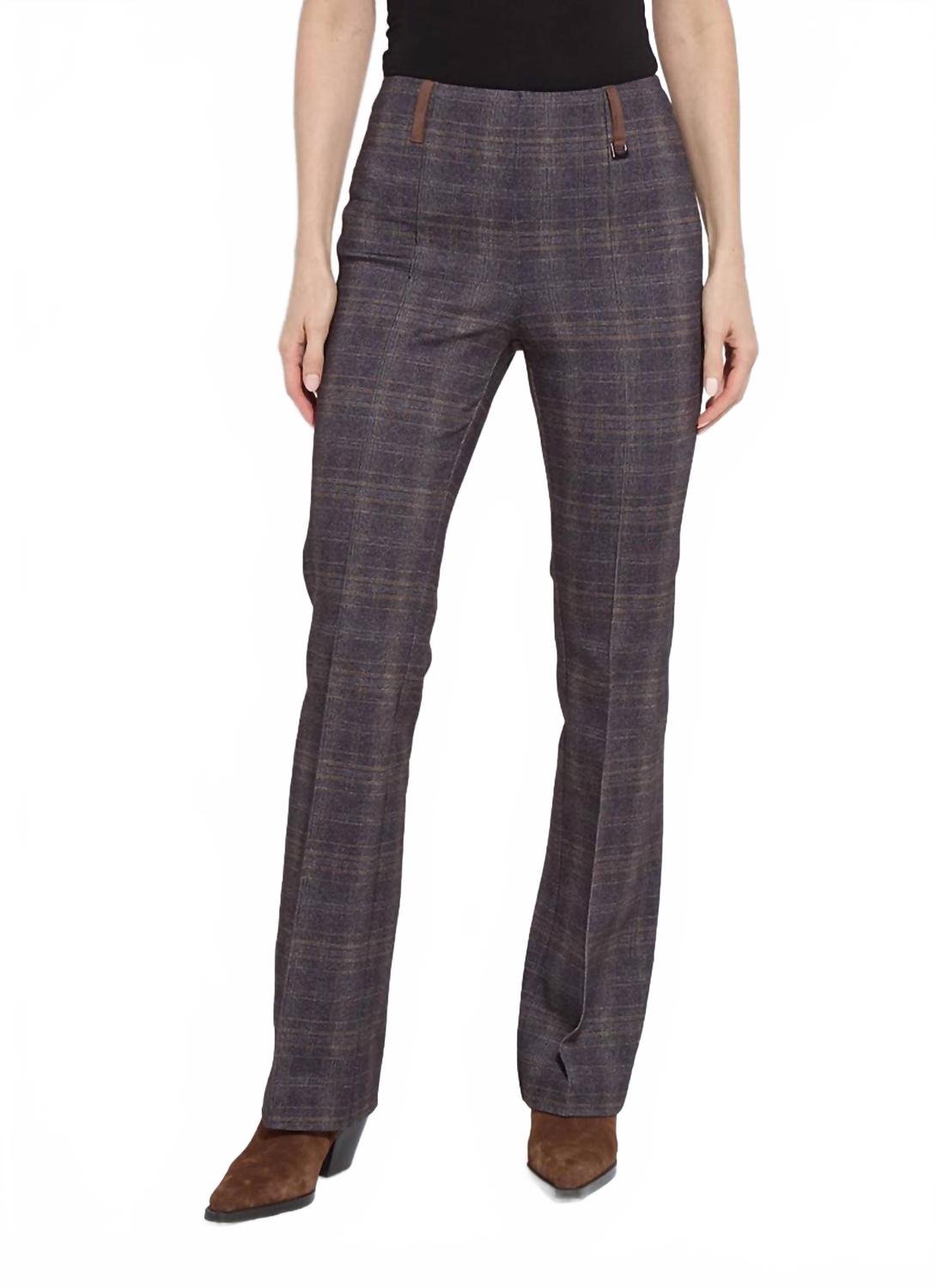 

Детские брюки-сапожки с защипами Ponte в полированную клетку Lysse, Polished Plaid