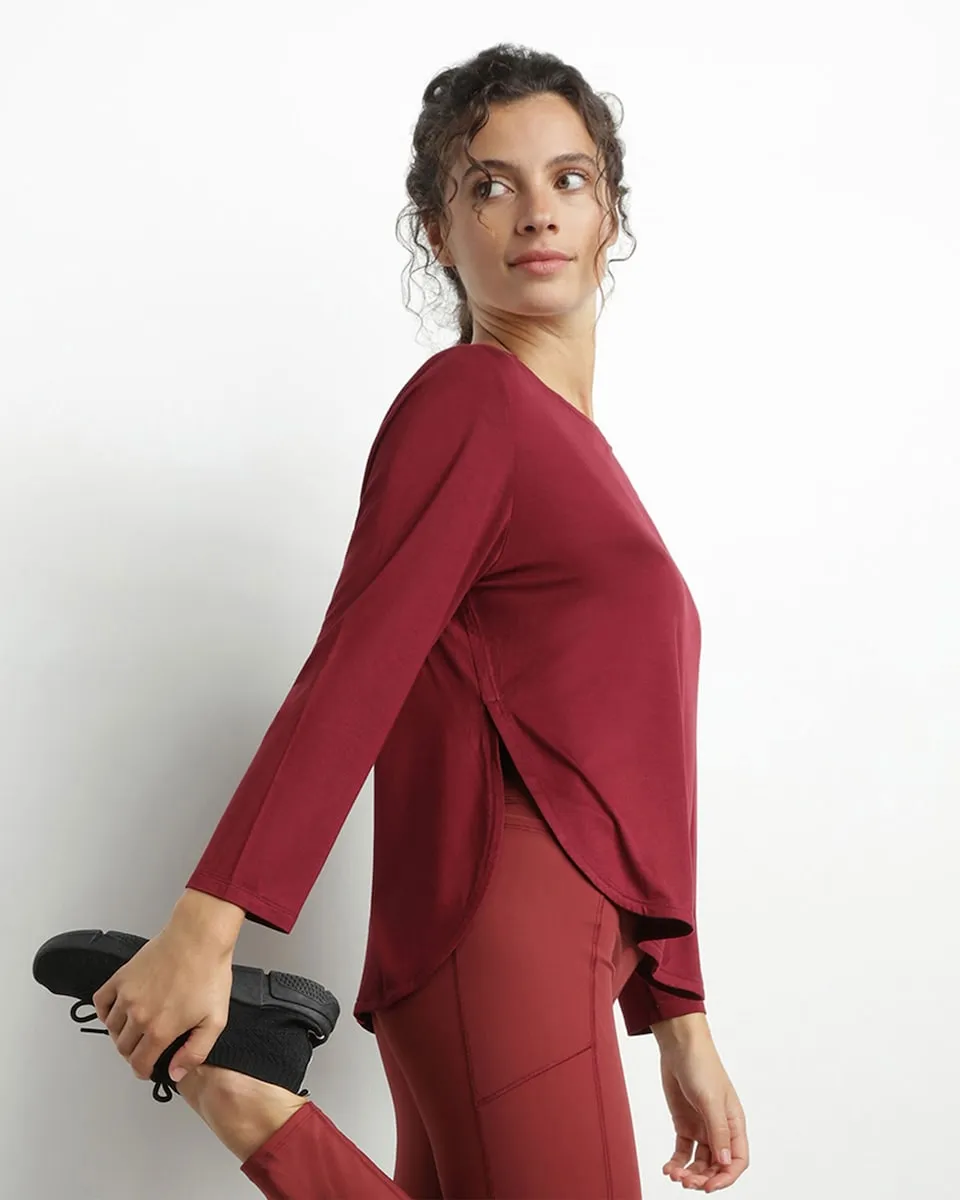 

Женская спортивная футболка с лодочкой вырезом Dim, бордовый