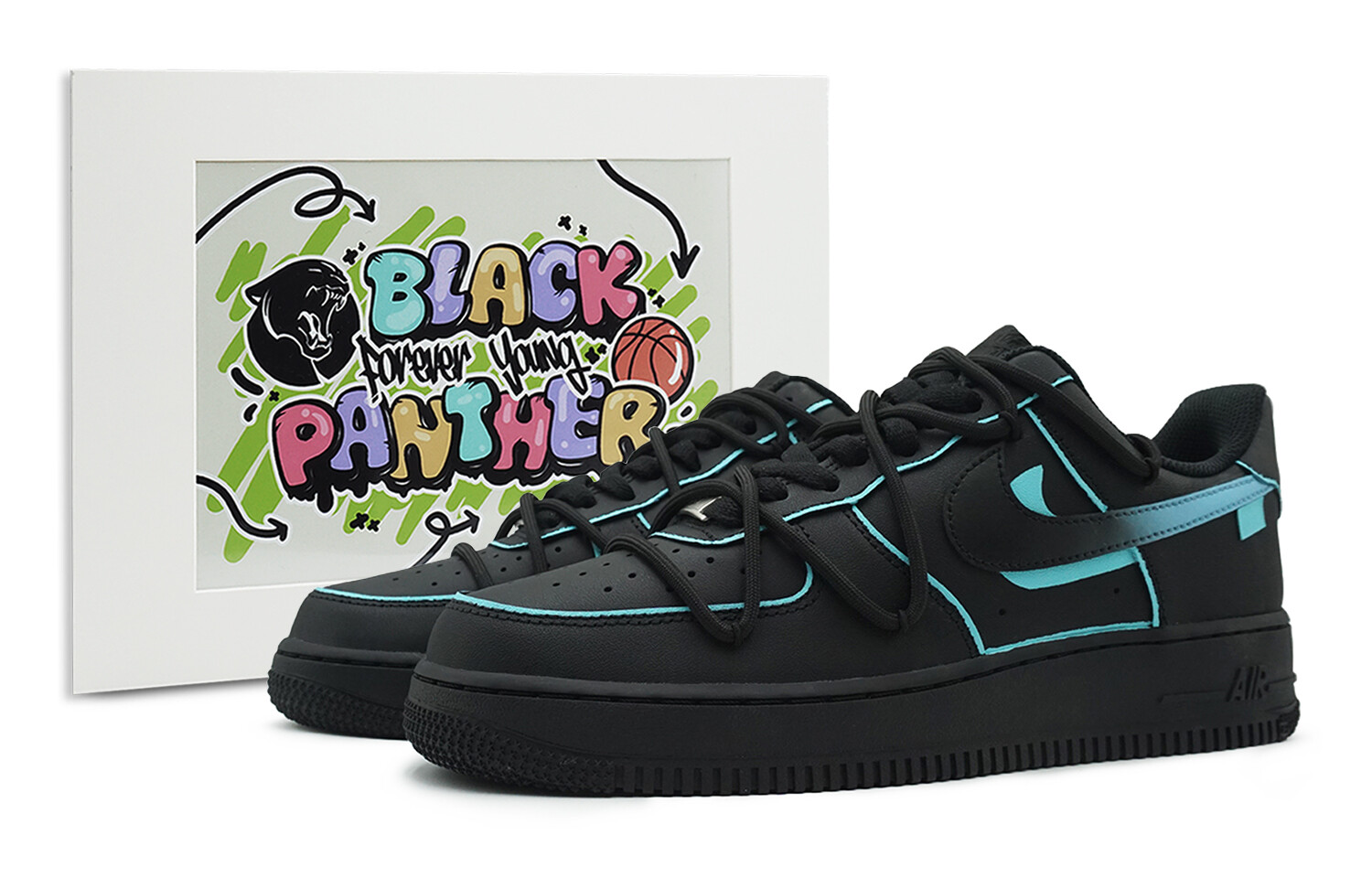 

Кроссовки Air Force 1 для скейтбординга, унисекс, низкие, черный/синий Nike