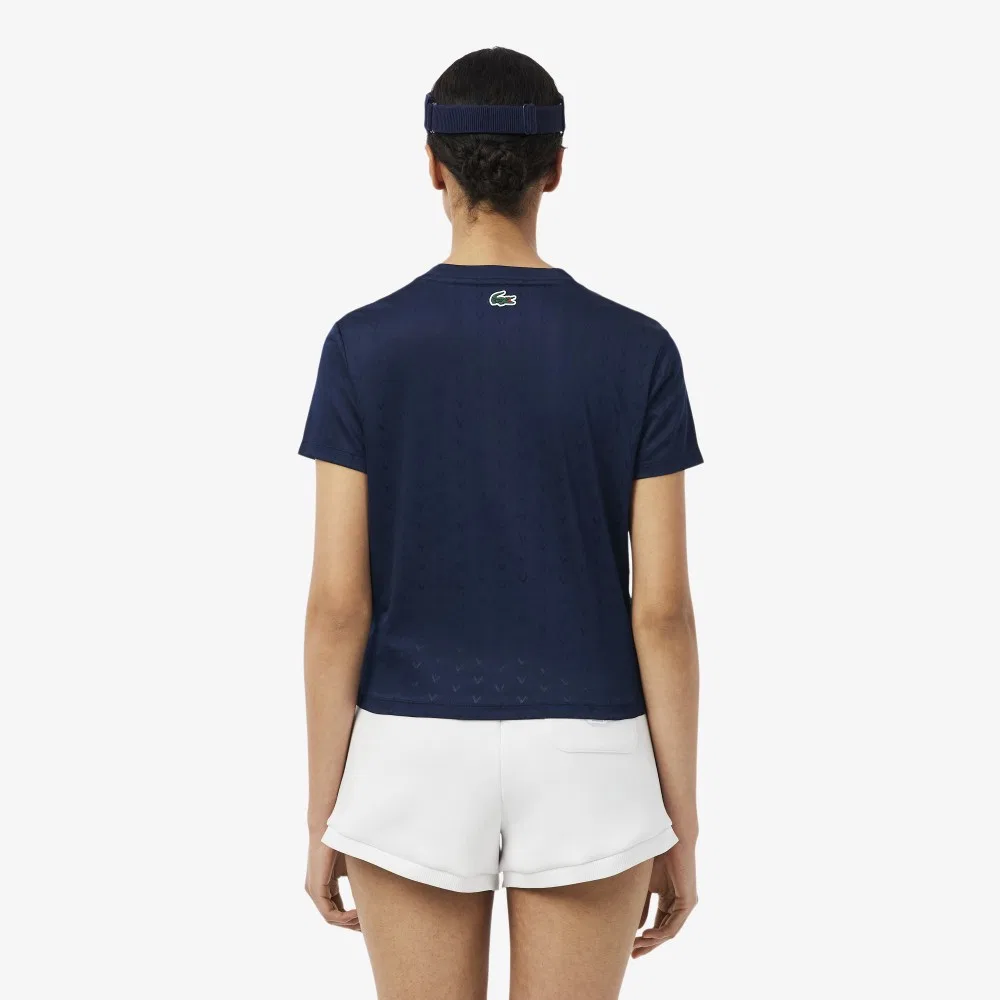 Футболка теннисная Lacoste Heritage, темно-синяя — фото 3