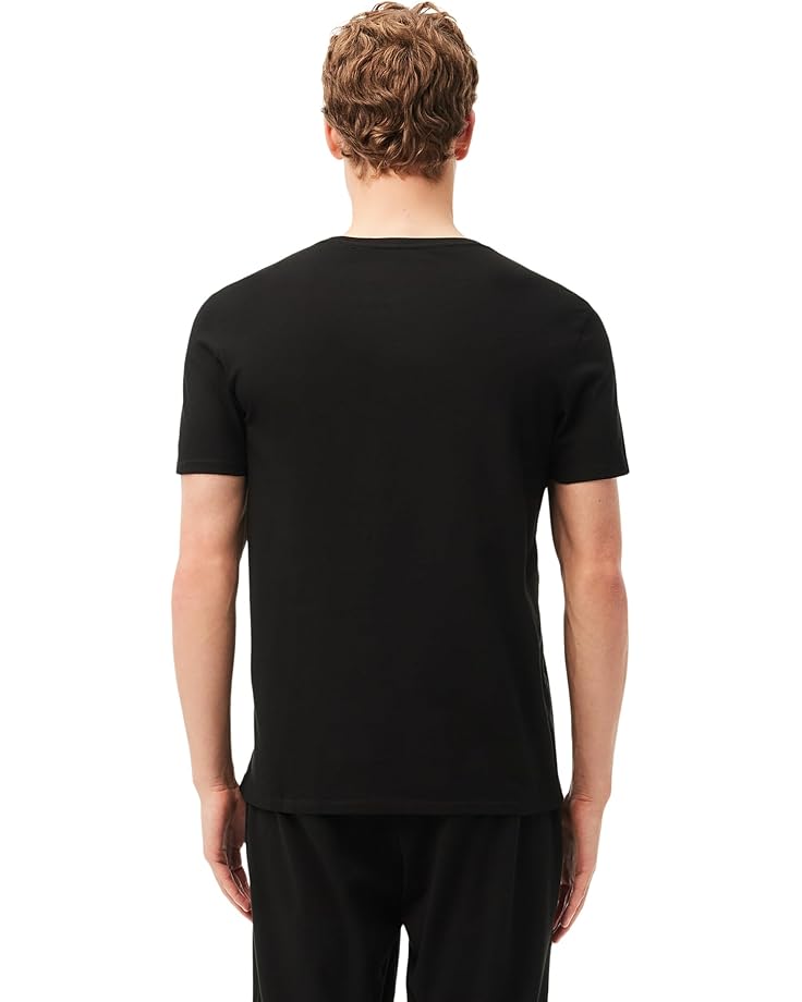 Мужская футболка Lacoste 3-Pack Crew Neck Regular Fit Essential, Black — фото 3