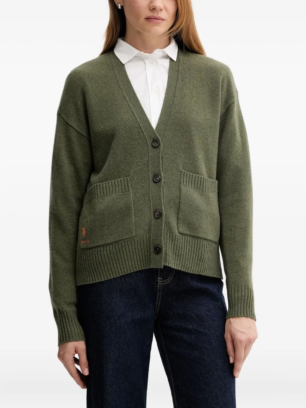 

Кардиган с накладными карманами POLO RALPH LAUREN, зеленый
