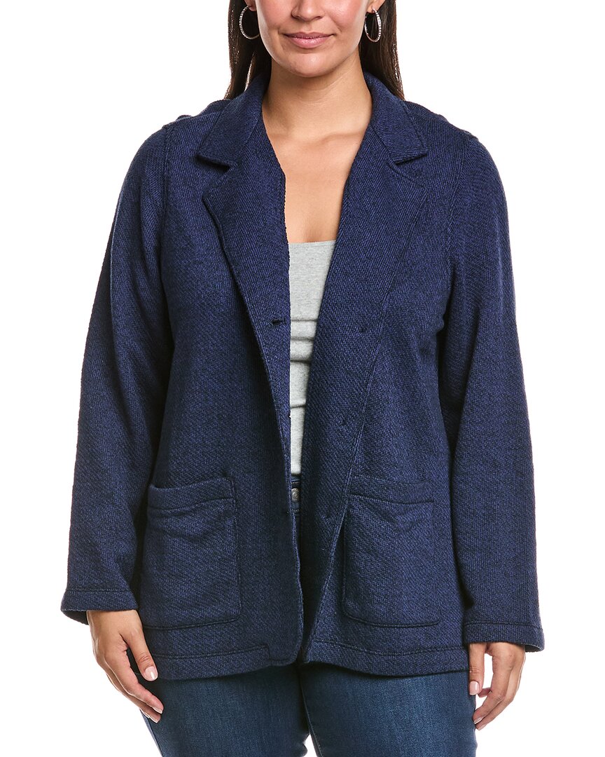 

Эйлин Фишер Плюс Воротник-стойка Куртка Eileen Fisher, синий