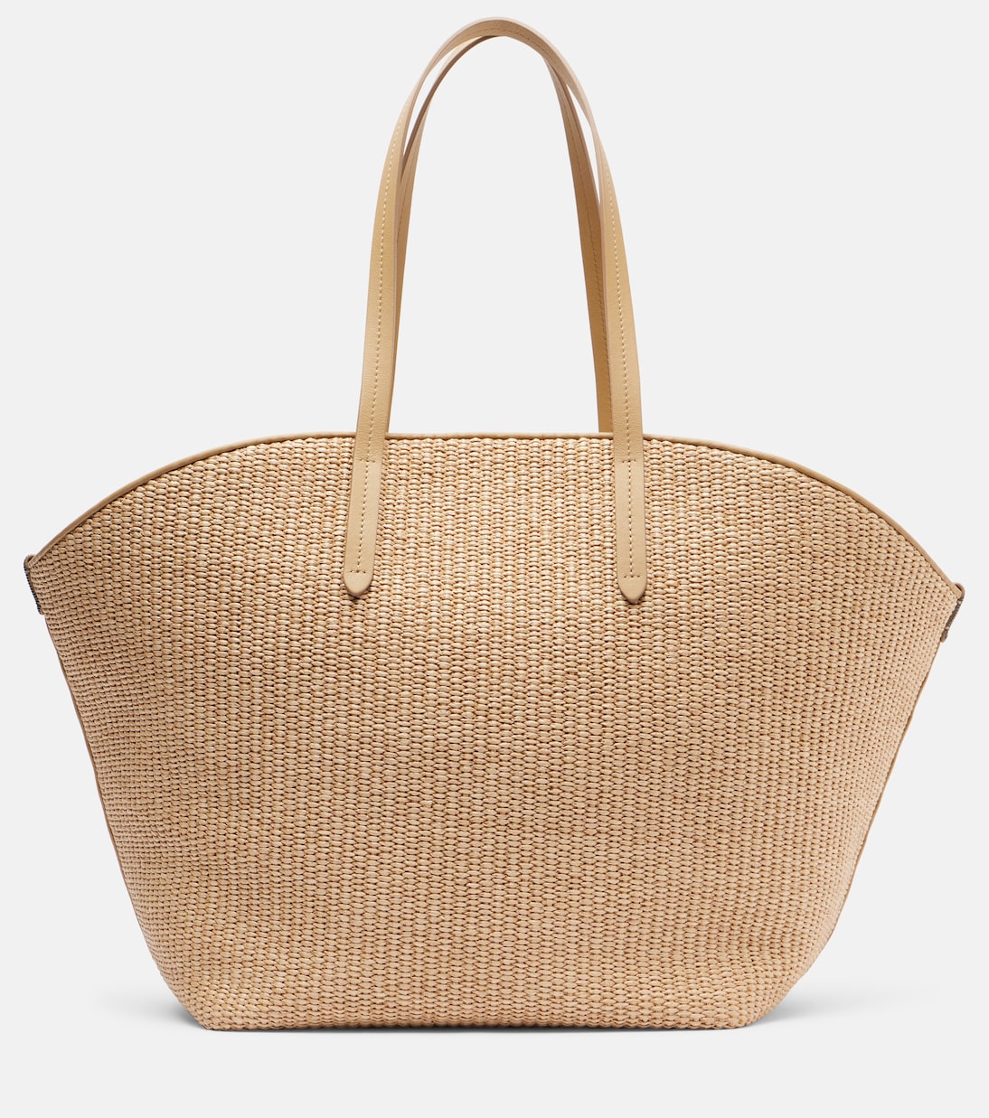 

Сумка-корзинка из рафии с кожаными вставками Monili Brunello Cucinelli, Corda