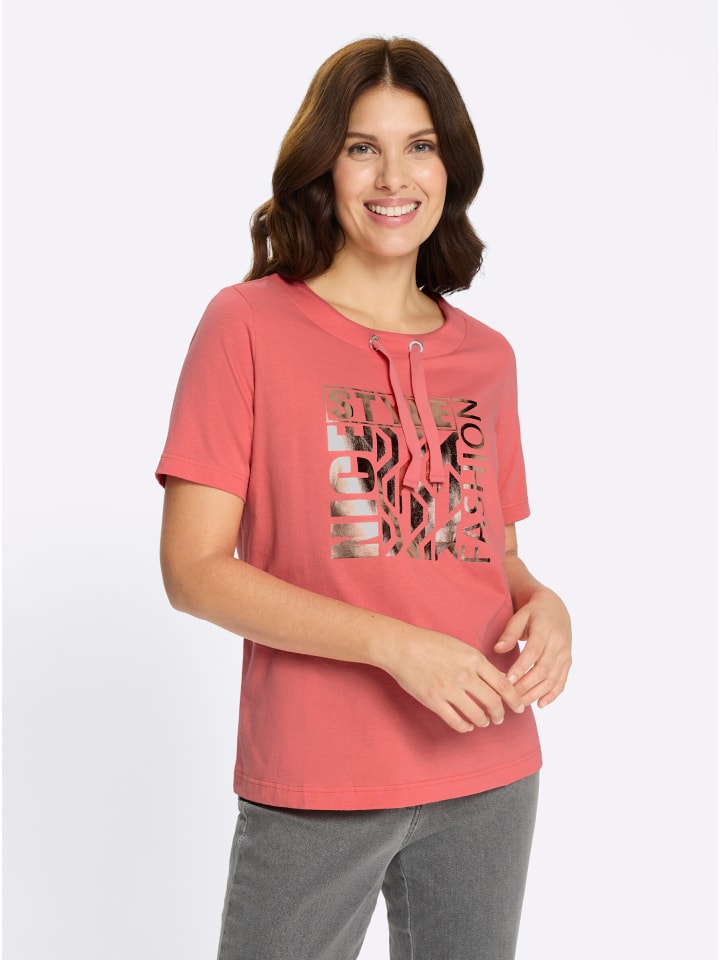 

Sieh an! Футболка с коротким рукавом кораллового цвета, Красный, Sieh an! Футболка с коротким рукавом кораллового цвета