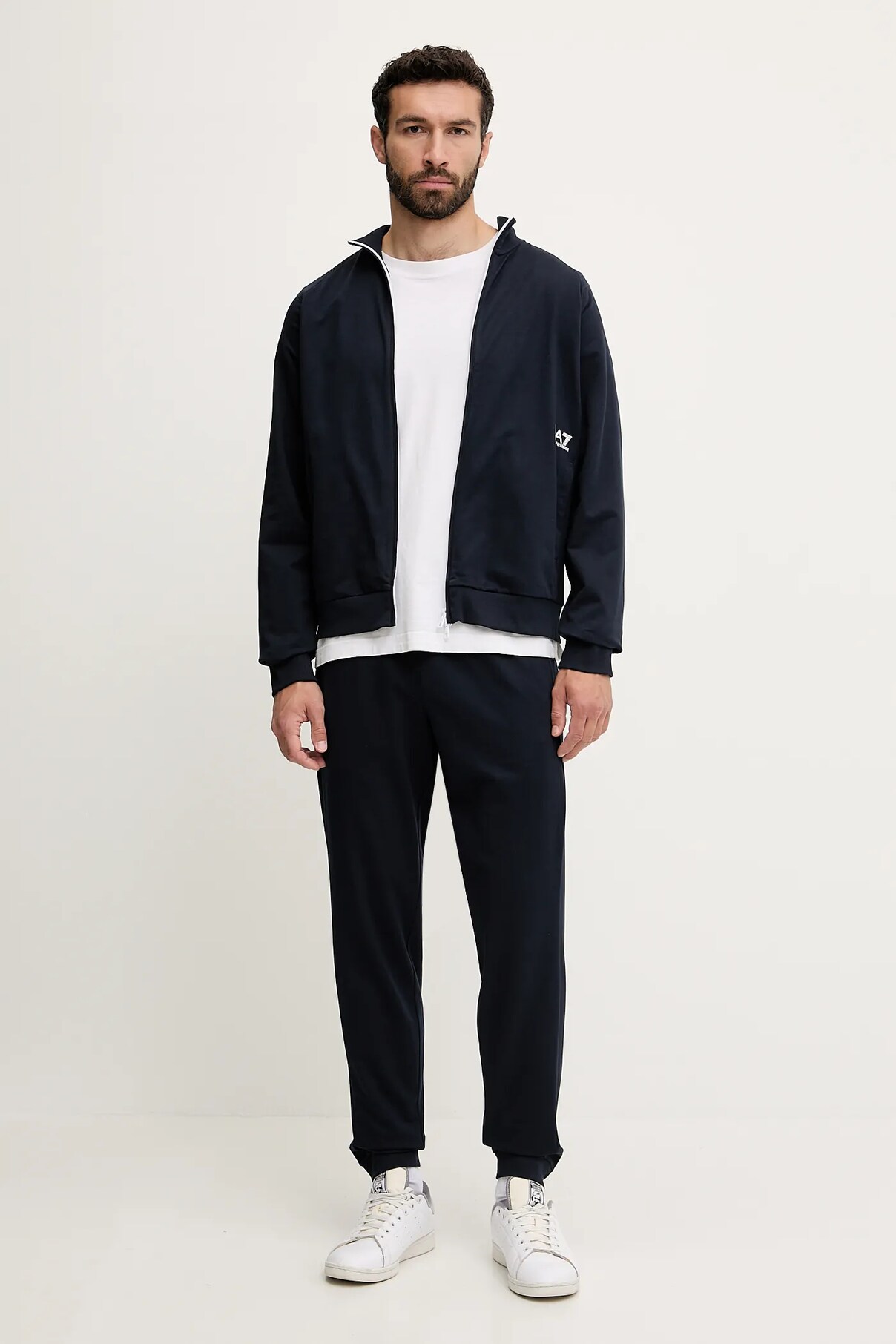 

Спортивный костюм из хлопка Ea7 Emporio Armani, темно-синий
